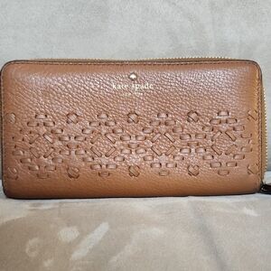 Kate Spade Tan Leather Zip Wallet